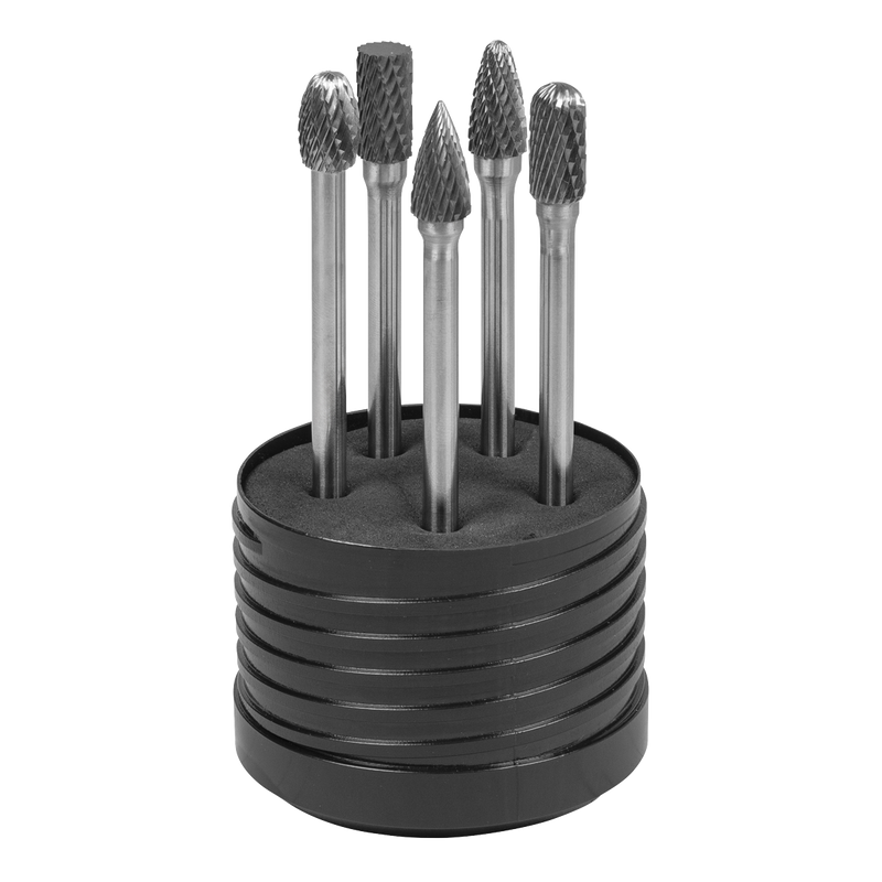 Sealey Tungsten Carbide Rotary Burr Set 5 Piece Ø10mm