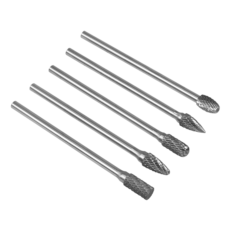Sealey Tungsten Carbide Rotary Burr Set 5 Piece Ø10mm