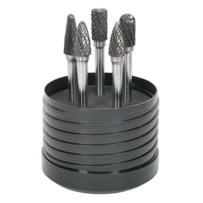 Sealey Tungsten Carbide Rotary Burr Set 5 Piece Ø10mm