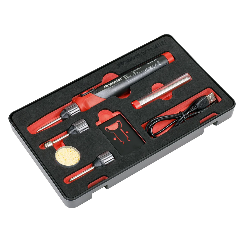 Sealey Premier Rechargeable Soldering Iron Kit 30W 600°C