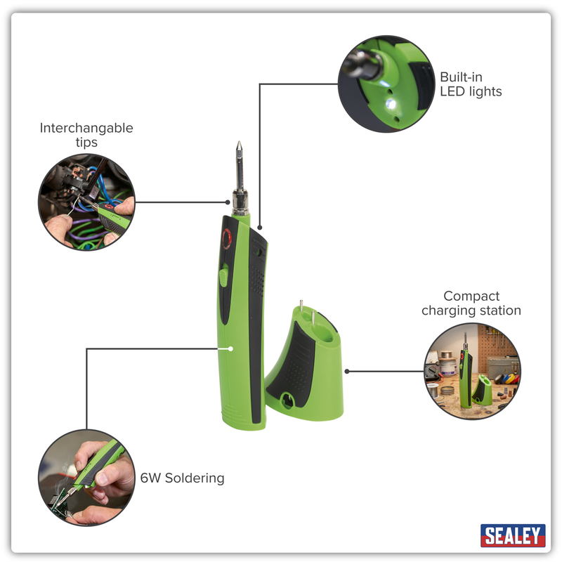 Sealey Premier Rechargeable Soldering Iron SDL6 6W Lithium-ion