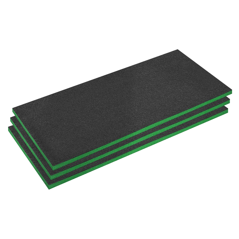 Sealey Easy Peel Shadow Foam 1200x550x30mm Green/Black Pack of 3