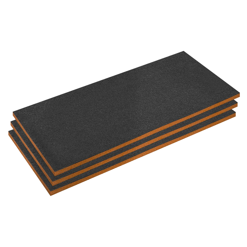 Sealey Easy Peel Shadow Foam® 1200x550x30mm Orange/Black Pack of 3