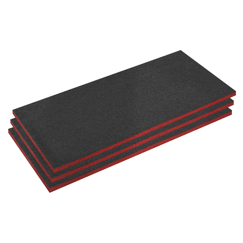 Sealey Easy Peel Shadow Foam® 1200x550x30mm Red/Black Pack of 3
