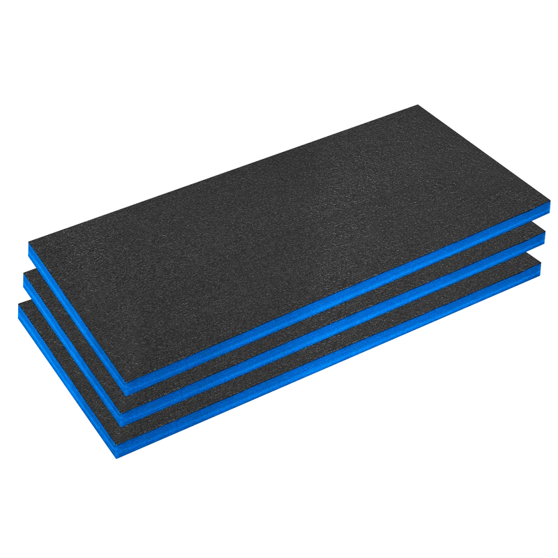 Sealey Easy Peel Shadow Foam® 1200x550x50mm Blue/Black Pack of 3
