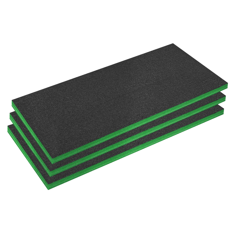 Sealey Easy Peel Shadow Foam 1200 x 550 x 50mm Green/Black Pack of 3