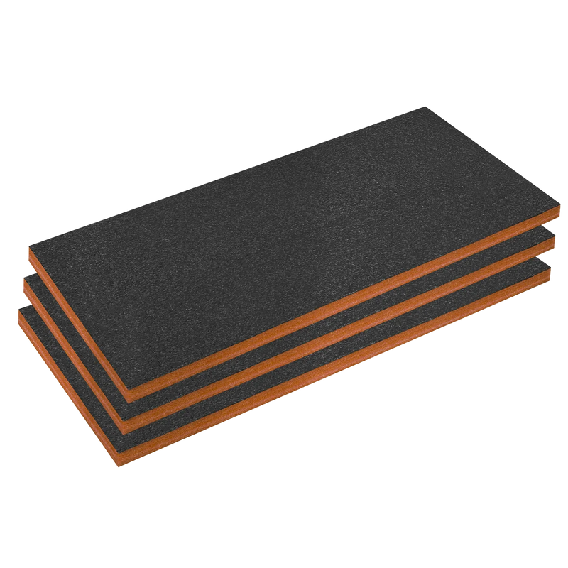 Sealey Easy Peel Shadow Foam® 1200x550x50mm Orange/Black Pack of 3