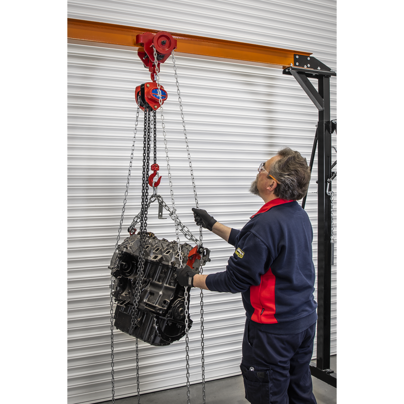 Sealey Portable Gantry Frame with Geared Trolley Combo 1 Tonne