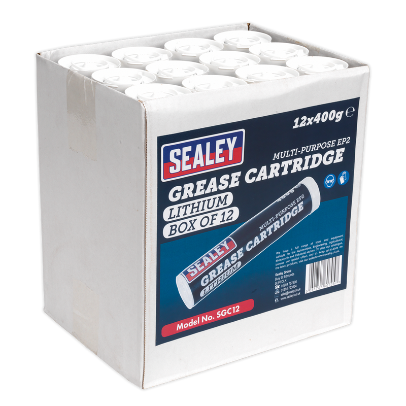 Sealey EP2 Lithium Grease Cartridge 400g - Pack of 12