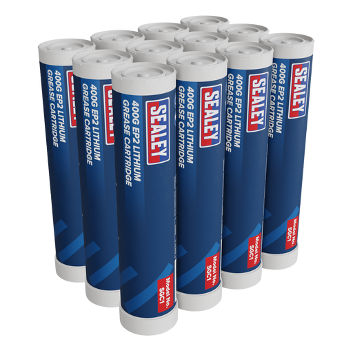 Sealey EP2 Lithium Grease Cartridge 400g - Pack of 12