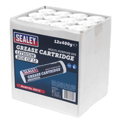 Sealey EP2 Lithium Grease Cartridge 400g - Pack of 12