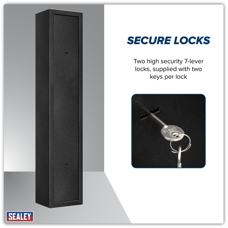 Sealey 3 Gun Cabinet SGS3 Secure Storage 245x205x1255mm