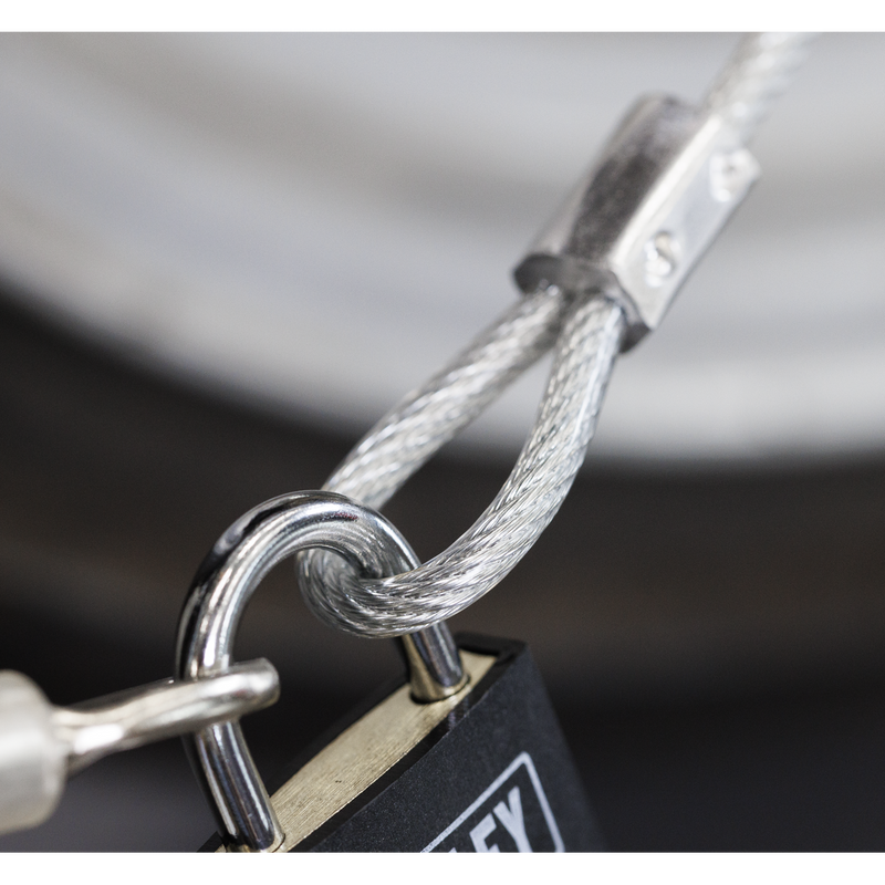 Sealey 3m Motorcycle Cable Lock with High Security Padlock