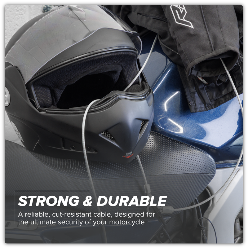 Sealey 3m Motorcycle Cable Lock with High Security Padlock