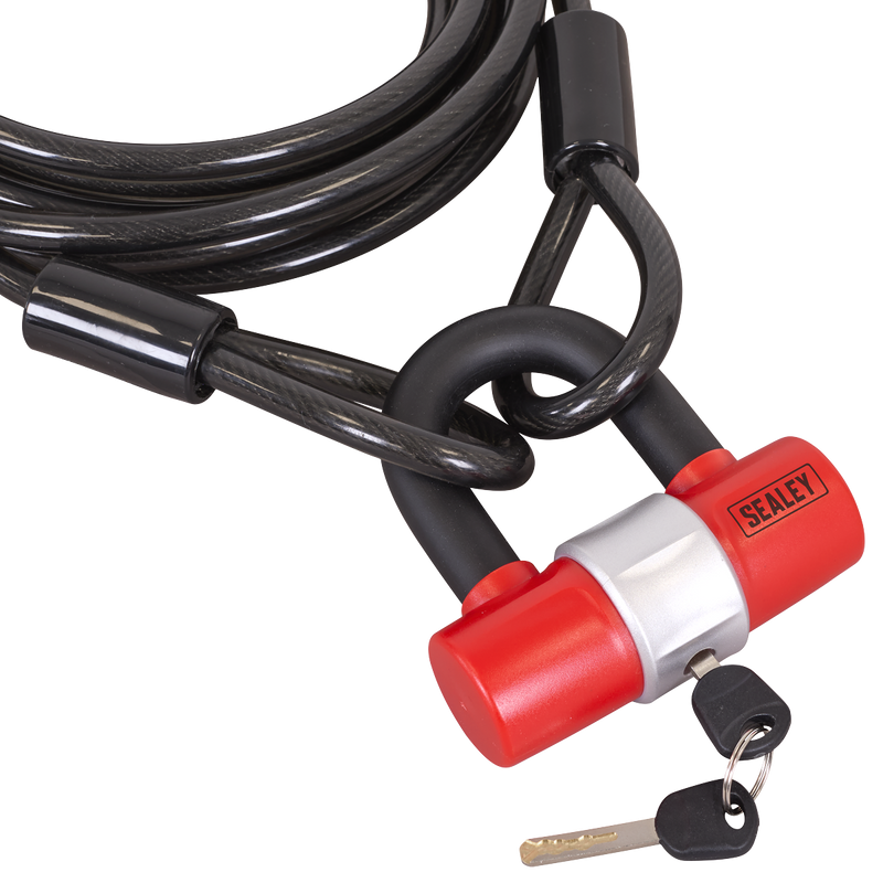 Sealey Motorcycle Cable Lock 10mm x 5m Security Chain