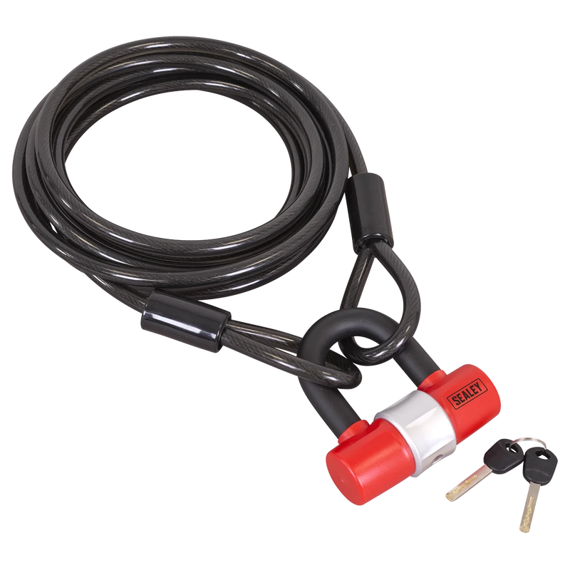 Sealey Motorcycle Cable Lock 10mm x 5m Security Chain