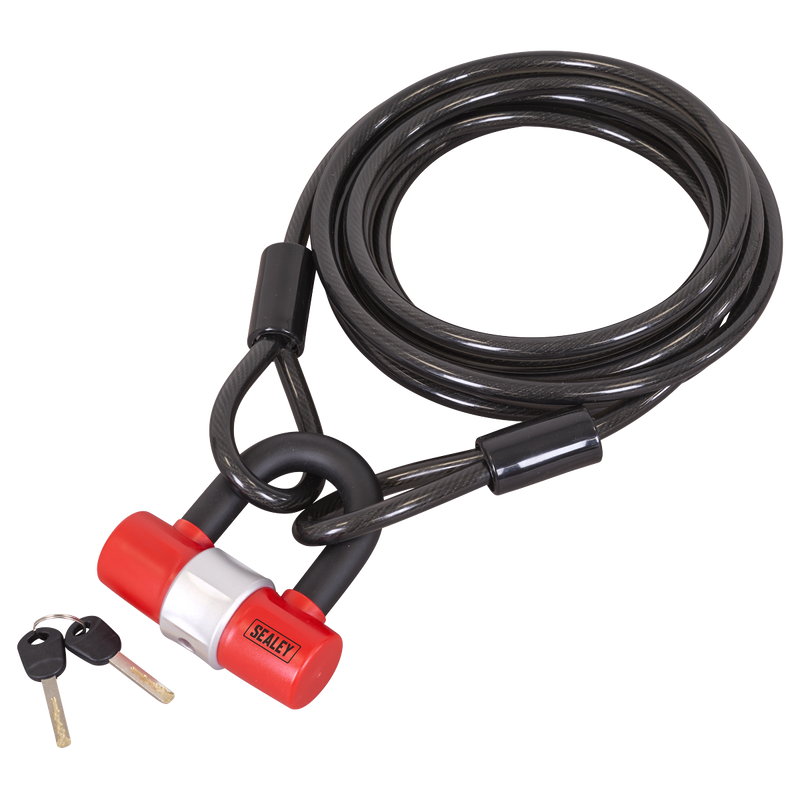 Sealey Motorcycle Cable Lock 10mm x 5m Security Chain