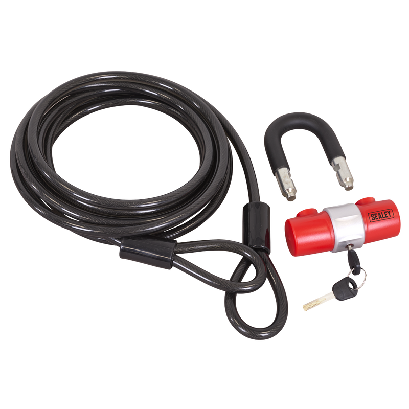 Sealey Motorcycle Cable Lock 10mm x 5m Security Chain
