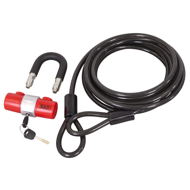 Sealey Motorcycle Cable Lock 10mm x 5m Security Chain