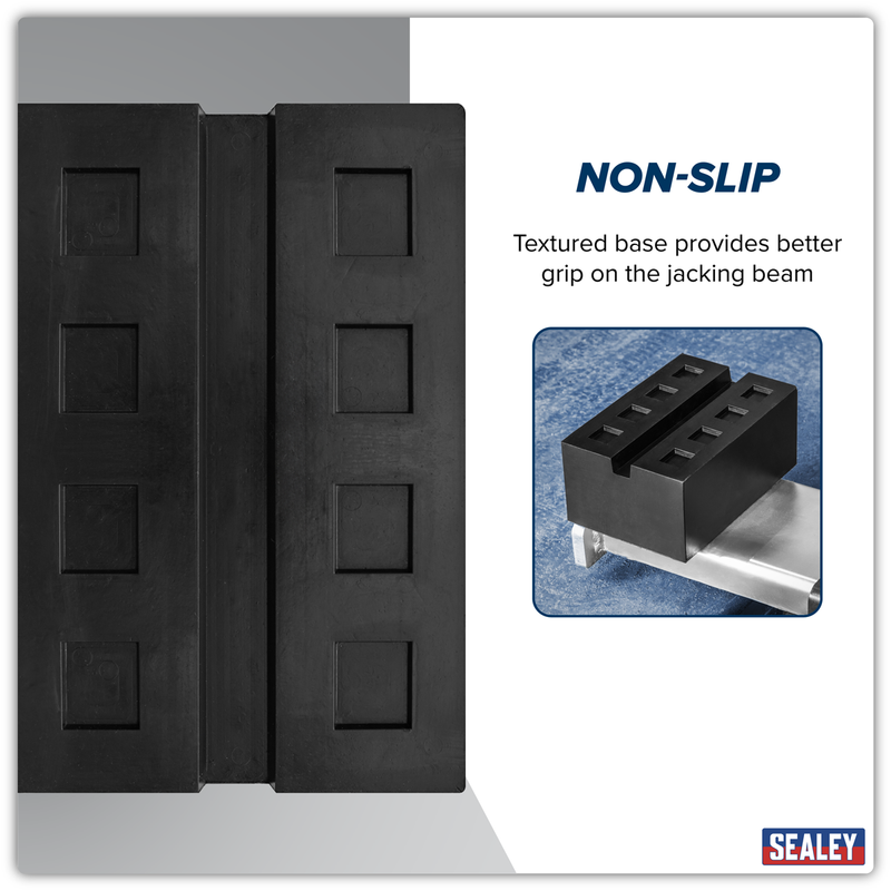 Sealey Viking Slotted Rubber Support Block 80mm 4 Tonne Capacity