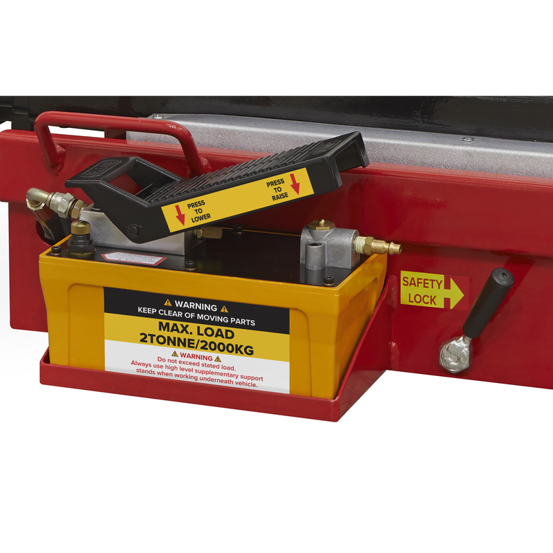 Sealey Air Jacking Beam 2 Tonne with Arm Extenders