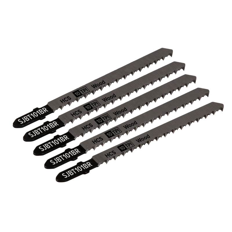 Sealey Jigsaw Blade 100mm 10tpi for Hard Wood - Pack of 5