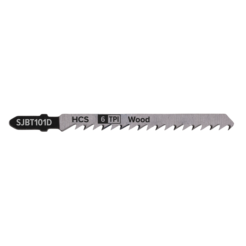 Sealey Jigsaw Blade 100mm 6TPI for Hard Wood - Pack of 5