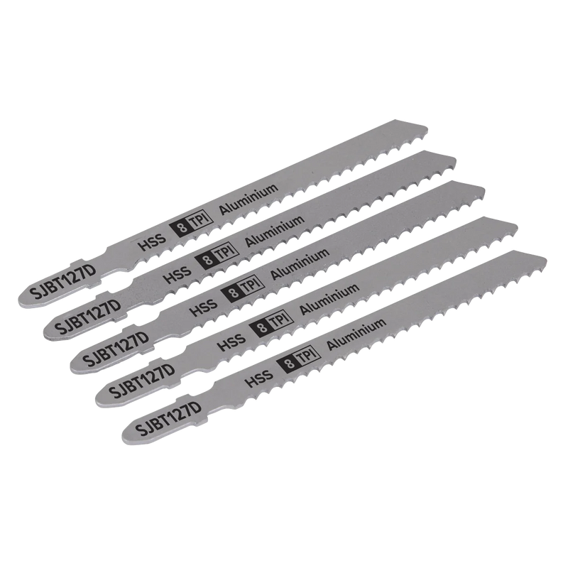 Sealey Jigsaw Blade 100mm 8TPI for Aluminium - Pack of 5
