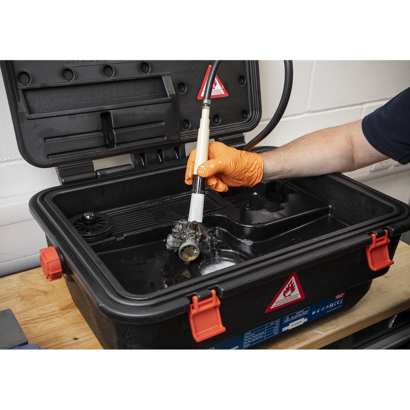 Sealey Mobile Parts Cleaning Tank 16L with Brush