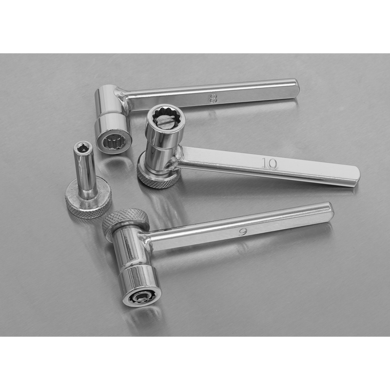 Sealey SMC24 Tappet Adjustment Tool Set - 6 Pieces for Motorcycles