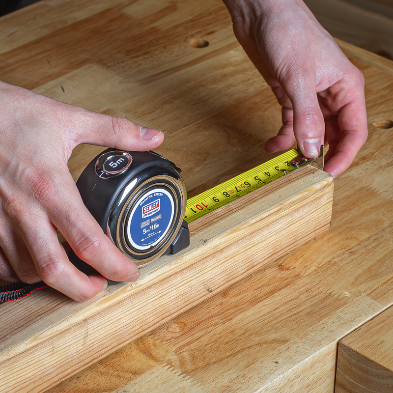 Sealey Premier Tape Measure 5m (16ft) SMT5P Chrome Body