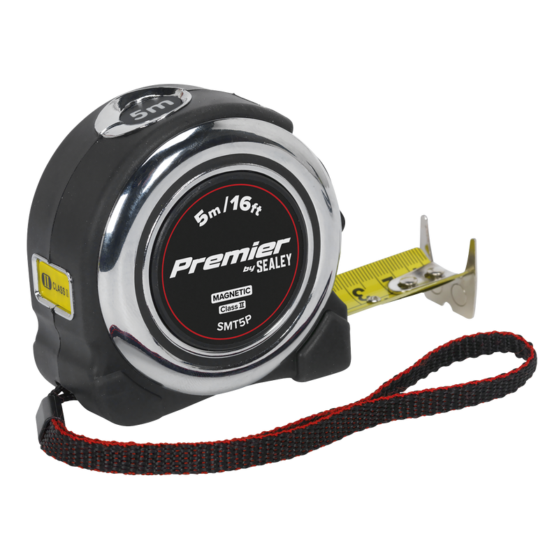 Sealey Premier Tape Measure 5m (16ft) SMT5P Chrome Body