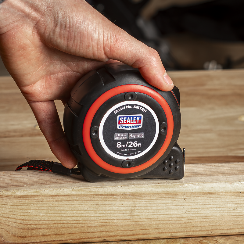 Sealey Premier Tape Measure 8m (26ft) Heavy-Duty ABS Model SMT8H
