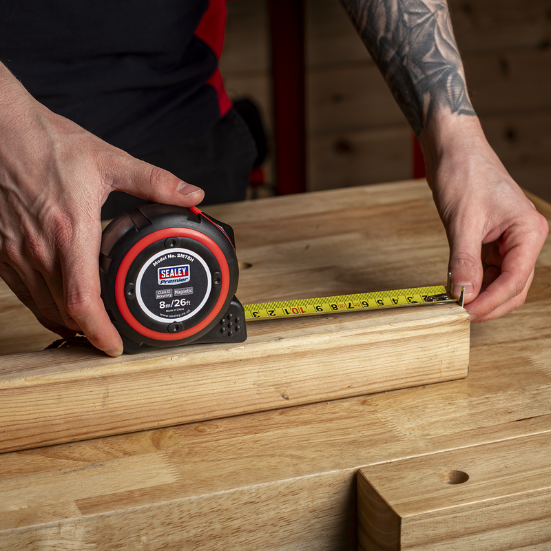 Sealey Premier Tape Measure 8m (26ft) Heavy-Duty ABS Model SMT8H