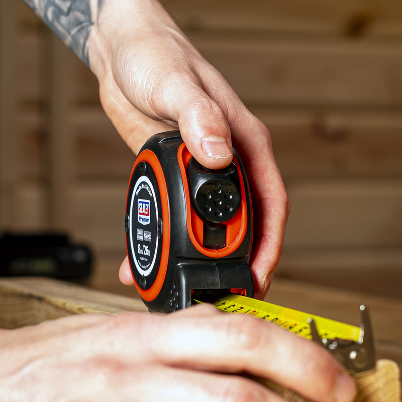 Sealey Premier Tape Measure 8m (26ft) Heavy-Duty ABS Model SMT8H