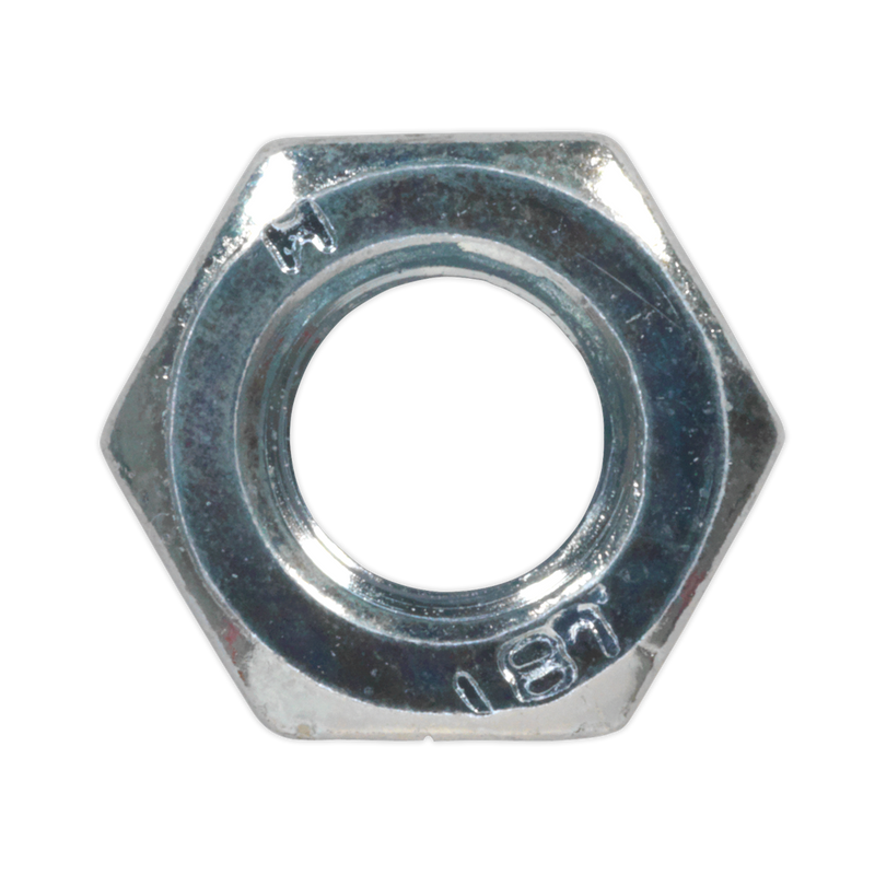 Sealey Zinc Plated Steel Nut M6 Pack of 100