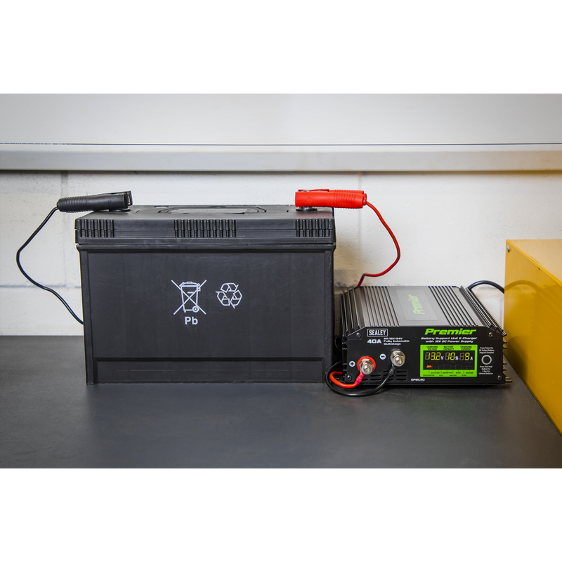 Sealey Premier Battery Support Unit Charger & Maintainer 40A 230V