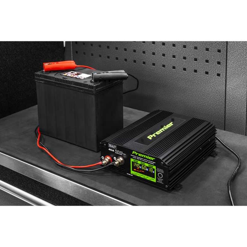Sealey Premier Battery Support Unit Charger & Maintainer 40A 230V