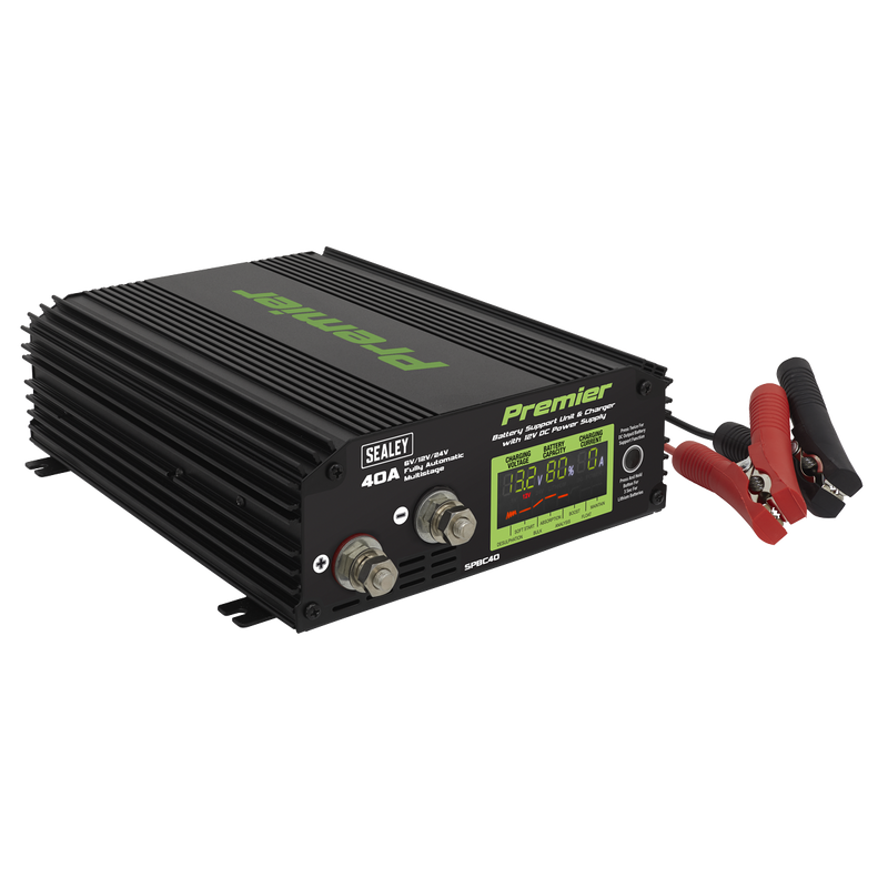 Sealey Premier Battery Support Unit Charger & Maintainer 40A 230V