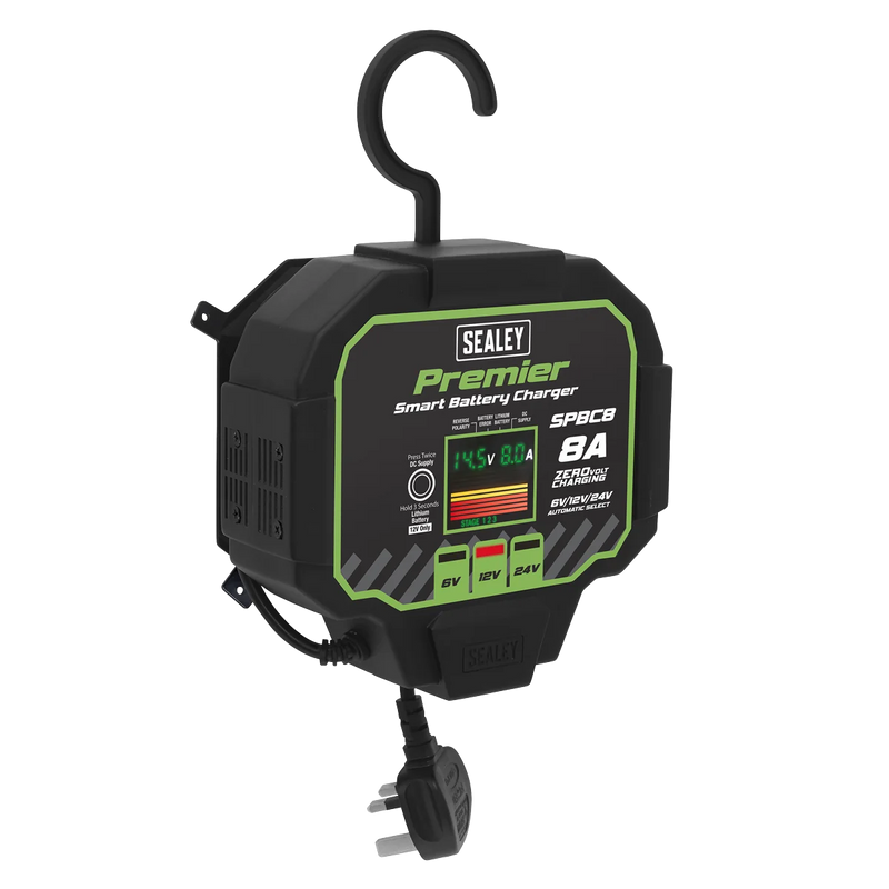 Sealey Premier Fully Automatic Battery Charger & Maintainer 8A