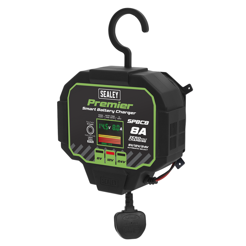 Sealey Premier Fully Automatic Battery Charger & Maintainer 8A