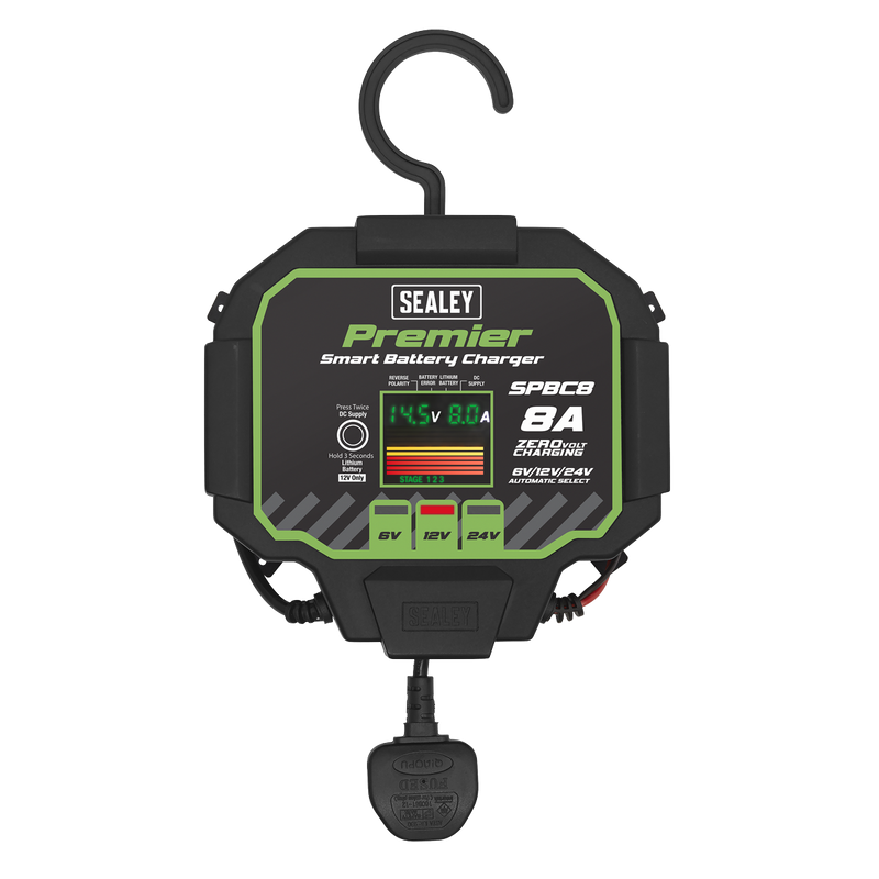 Sealey Premier Fully Automatic Battery Charger & Maintainer 8A