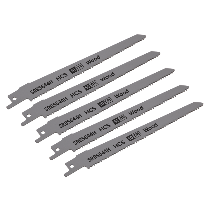 Sealey Reciprocating Saw Blade 150mm 10TPI Pack of 5