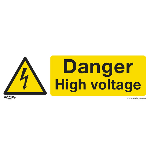 Worksafe Danger High Voltage Sign Pack of 10, 300x100mm Self-Adhesive