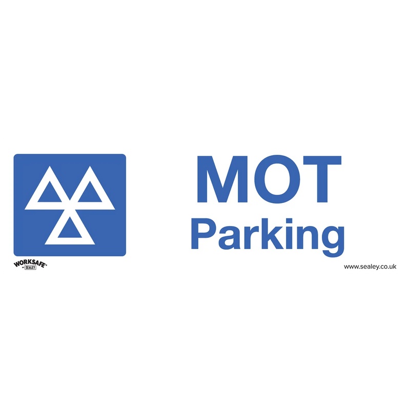 Worksafe MOT Parking Safety Sign 300x100mm Self-Adhesive Vinyl Pack of 10