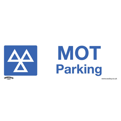 Worksafe MOT Parking Safety Sign 300x100mm Self-Adhesive Vinyl Pack of 10