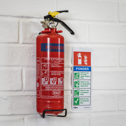 Worksafe Powder Fire Extinguisher Safety Sign Self-Adhesive Vinyl 75x210mm