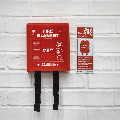Worksafe Fire Blanket Safety Sign - Rigid Plastic - Pack of 10