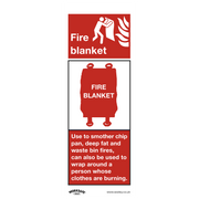 Worksafe Fire Blanket Safety Sign - Rigid Plastic - Pack of 10