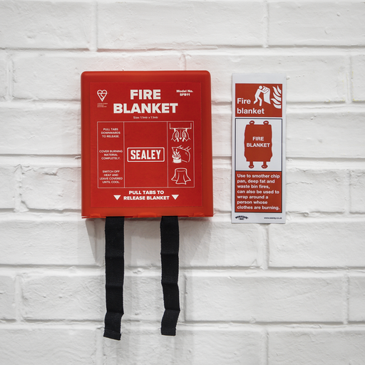Worksafe Fire Blanket Safety Sign Self-Adhesive Vinyl Pack of 10